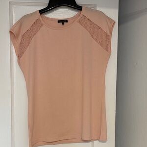 Massimo Dutti Blush Lace Detail Top